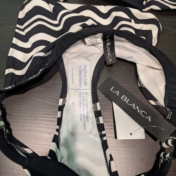 🆕WT La Blanca 2Piece Black & White Bandeau Bikini - Picture 8 of 8